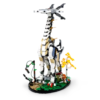 Frontansicht des Horizon Forbidden West: Langhals aus dem LEGO Icons Set 76989